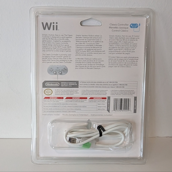 New in Box Nintendo Wii Controller Nintendo Wii Classic Controller New - Picture 3 of 6
